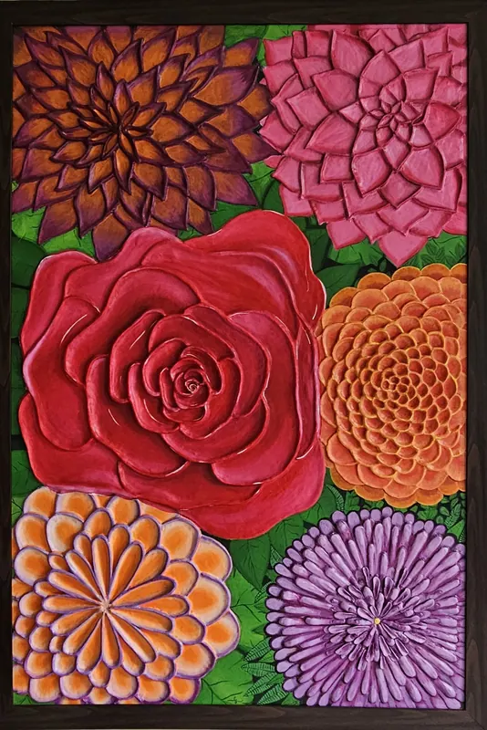 Blooming Symphony, ceramic by Simpy Bansal — full view