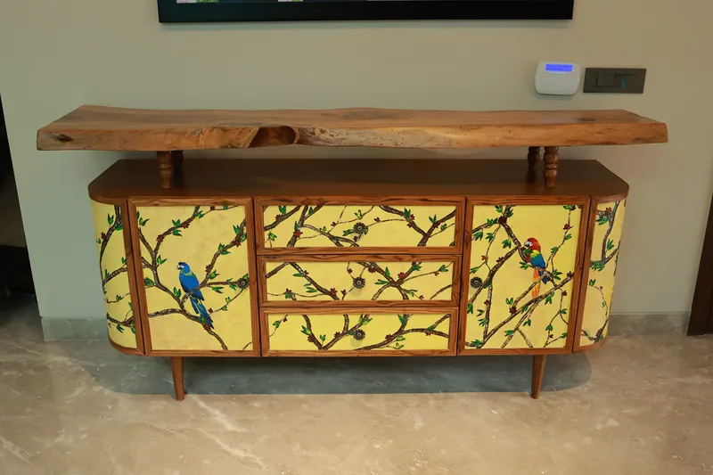 The Perched Edge, console by Simpy Bansal — top view